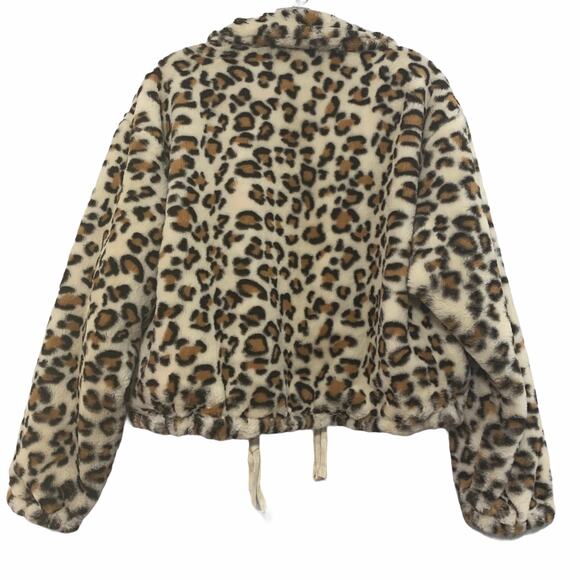 San Souci Leopard Faux Fur Crop Coat Medium 955652 - Picture 6 of 9